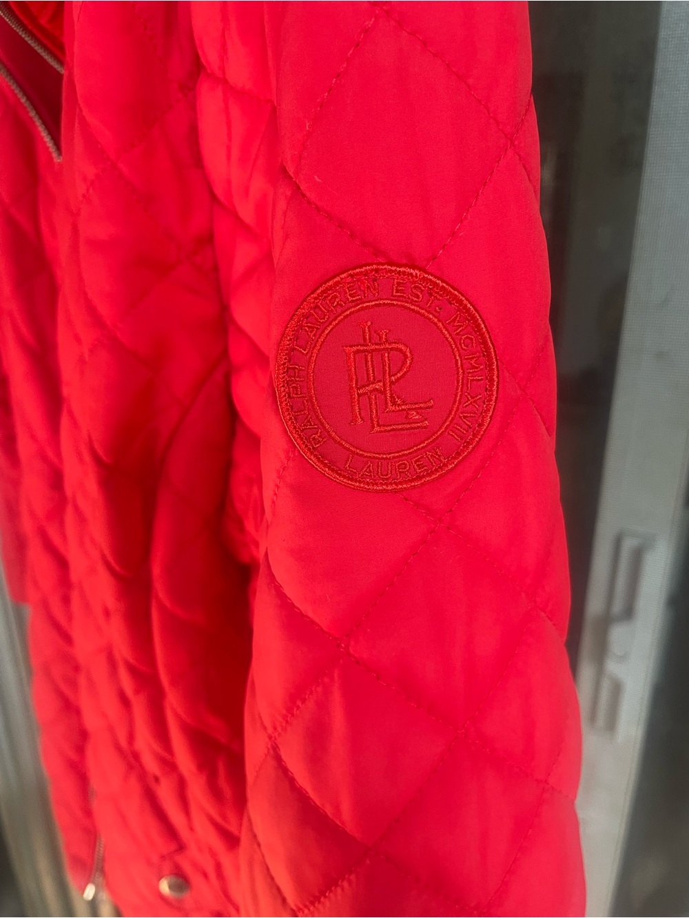 Ralph Lauren Bright Red Quilted Zip-Front Puffer Jacket - Picture 5 of 5